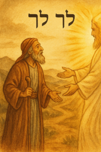 토라포션 3 레크레카- 너 자신을 위해 고향을 떠나라는 하나님의 명령 앞에 선 아브라함을 표현한 그림