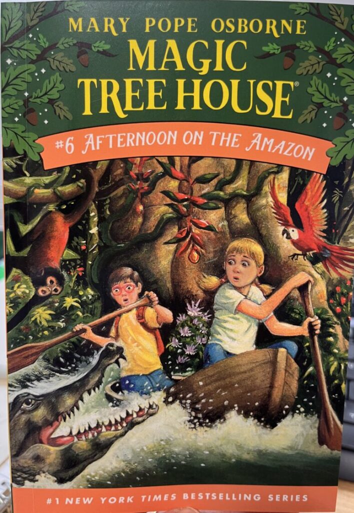 Magic Tree House 6권에서 잭과 애니가 아마존 우림에서 모험하는 이미지