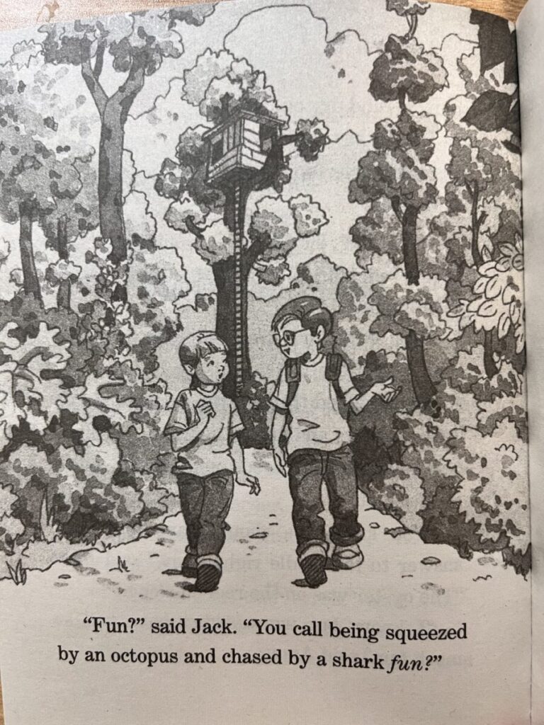 Magic Tree House 9권 9-10은 해양 모험을 마치고 돌아온 잭과 애니의 모습을 그리고 있다