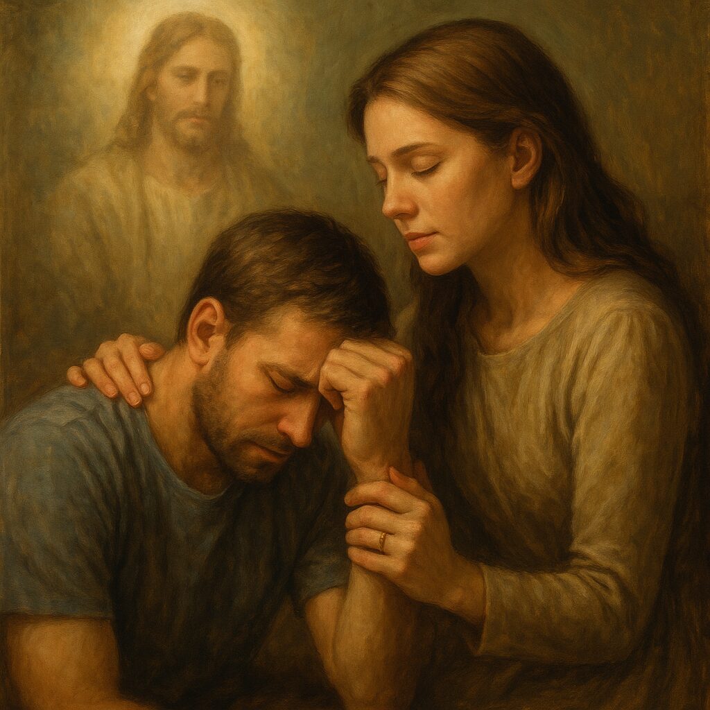 남편을 위한 기도 31일, 5일째 기도는 남편이 모든 염려를 주께 맡기도록 기도로 돕는 아내를 말한다. 