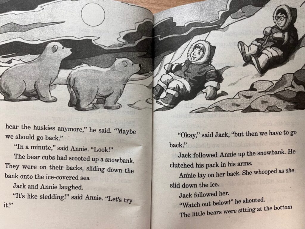 Reference image from Magic Tree House 12 chapter 5-6 for summary and learning