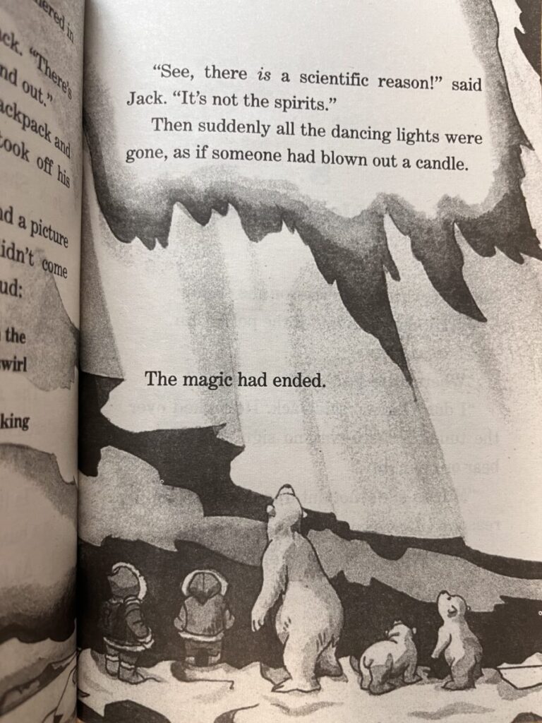 Magic Tree House 12권 본문 일부를 영어 학습 참고용으로 사용한 이미지. 