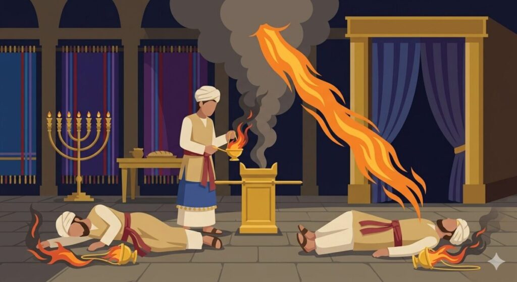 토라포션 26 쉐미니에 나오는 핵심 사건을 보여주는 이미지